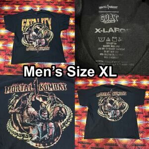 Mortal Kombat 1 Fatality GOAT Crew Black T-Shirt Mens XL Scorpion Liu Kang